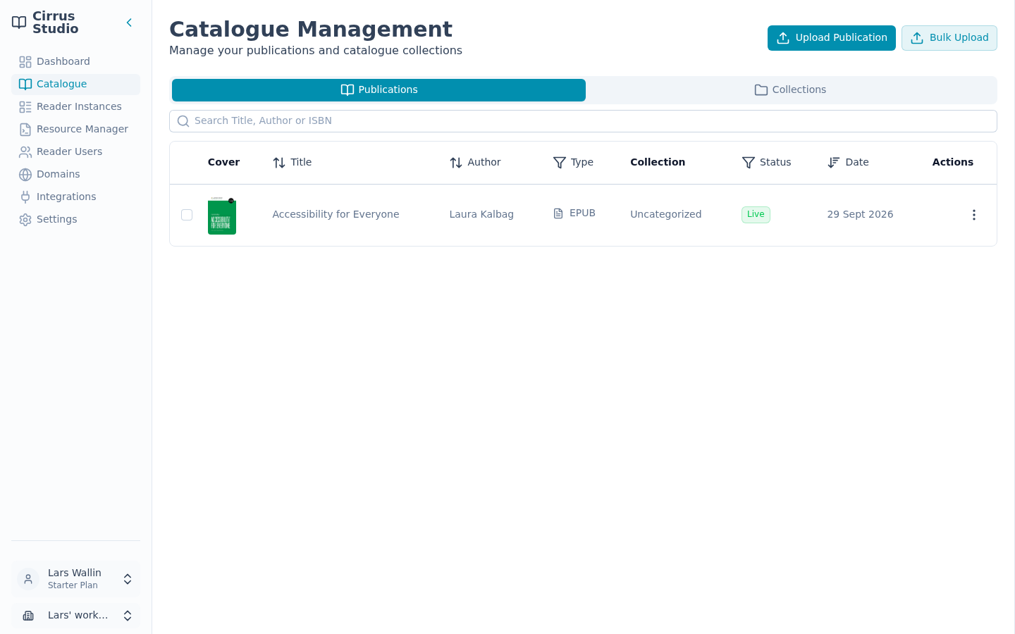 The Catalogue, Publications tab
