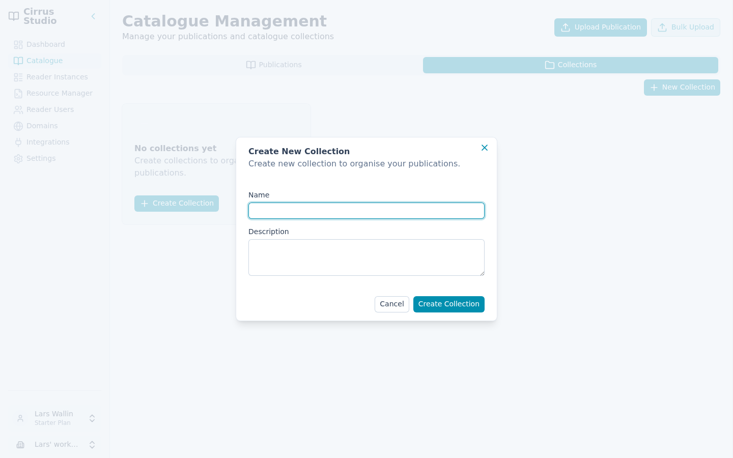 The Create New Collection dialog