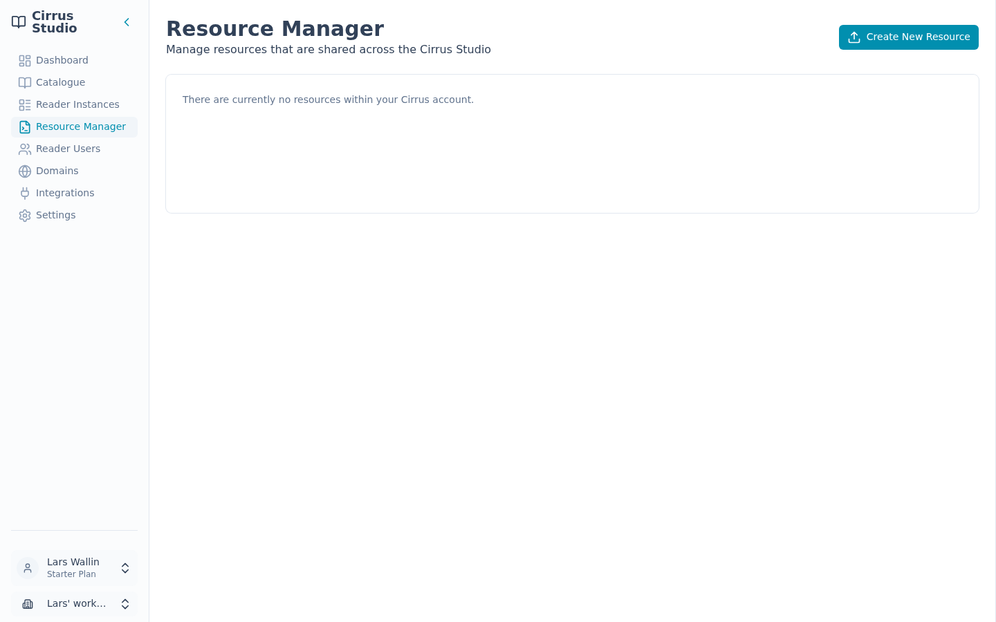 The Resource Manager with no resources yet
